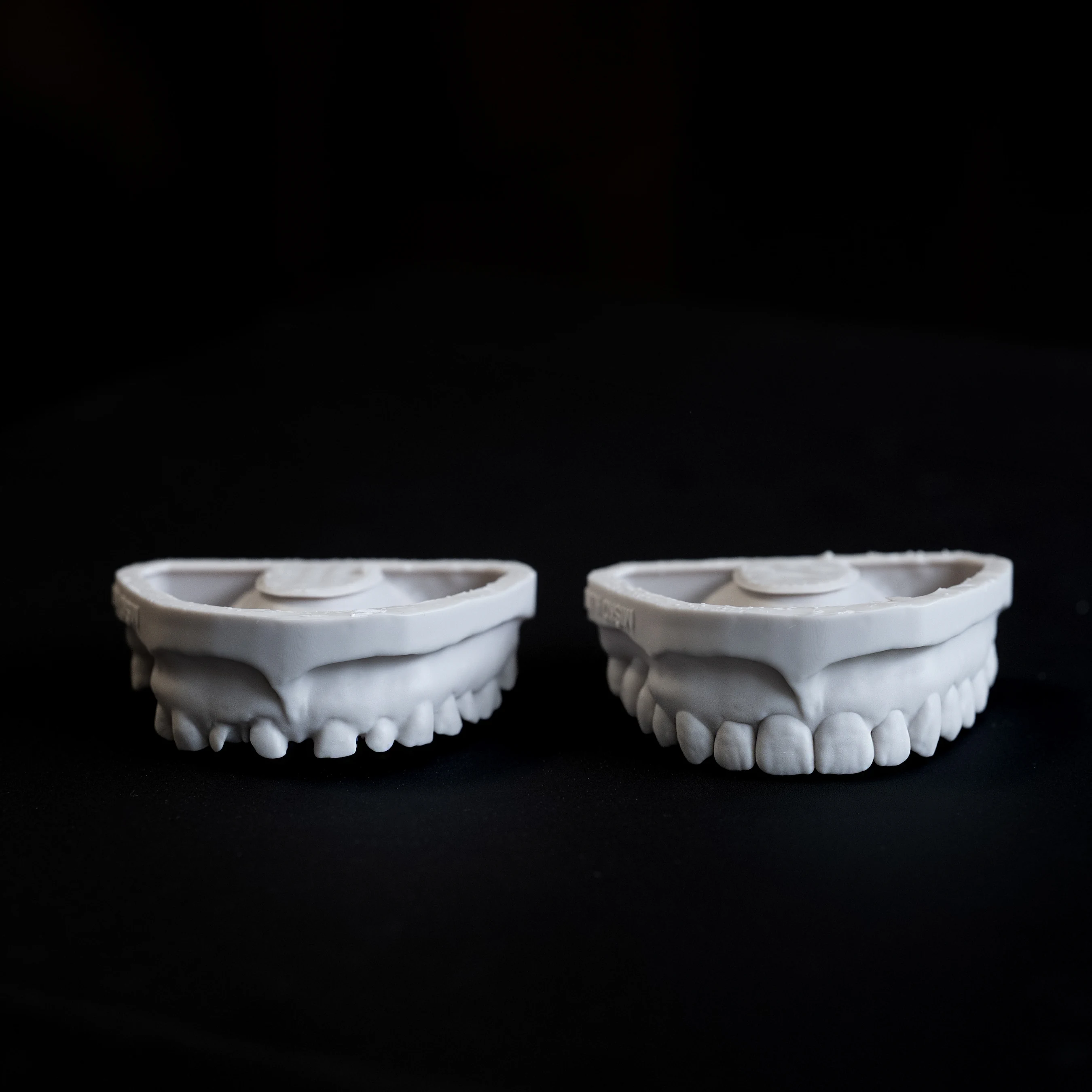 Upper-jaw dental models on a black background